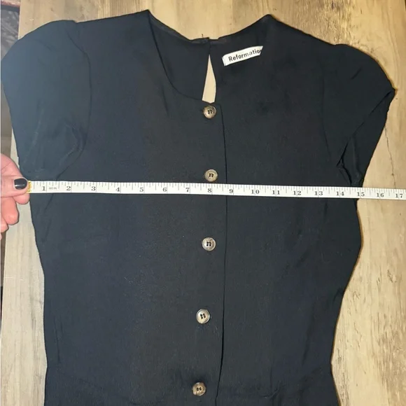 Reformation Charcoal Button-Up Dress - Picture 5 of 9